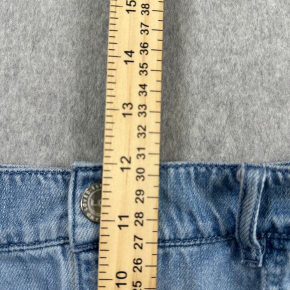 Loft Chambray Jean Shorts WMNS 32 Light Wash Blue Hi-Rise Elastic Waist Stretch - Picture 7 of 8